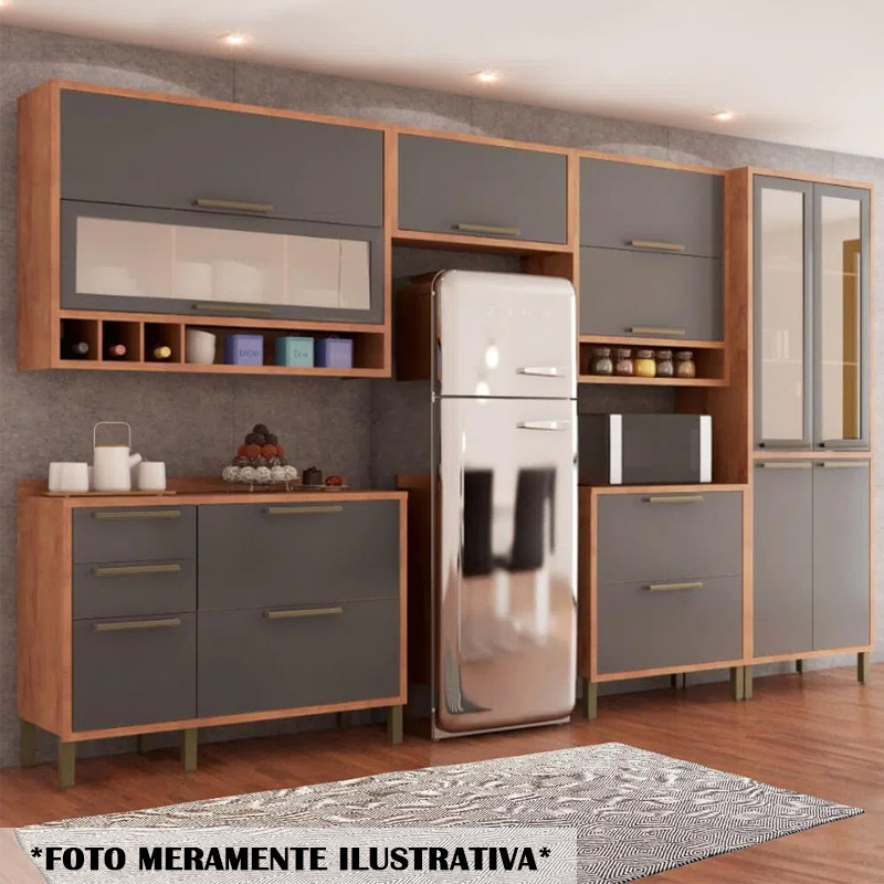 Armário de Cozinha de Parede 1 Porta Basculante 80cm Ronipa Syrah Castanho / Chumbo Armário de Cozinha de Parede 1 Porta Basculante 80cm Ronipa Syrah Castanho / Chumbo