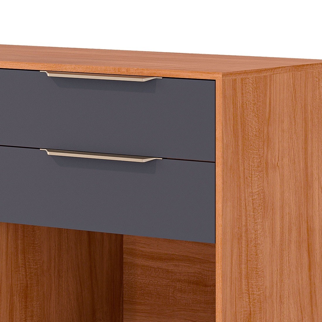 Balcão Esplêndida 120 2 Portas 2 Gavetas 100% MDF MGM Móveis - Cinamomo/Titanio