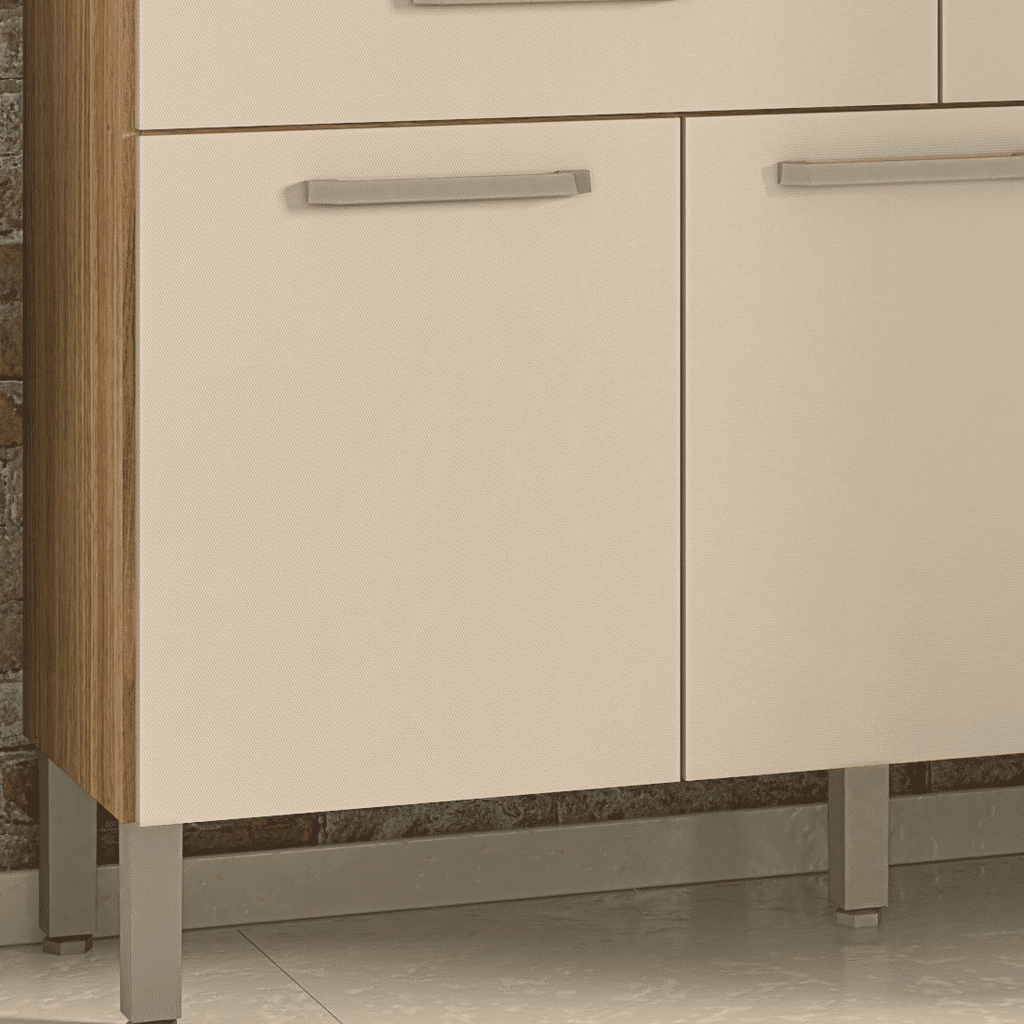 Armário de Cozinha Kit 6 Portas 2 Gaveta Modena Freijo/Vanila - Kits Paraná Armário de Cozinha Kit 6 Portas 2 Gaveta Modena Freijo/Vanila - Kits Paraná