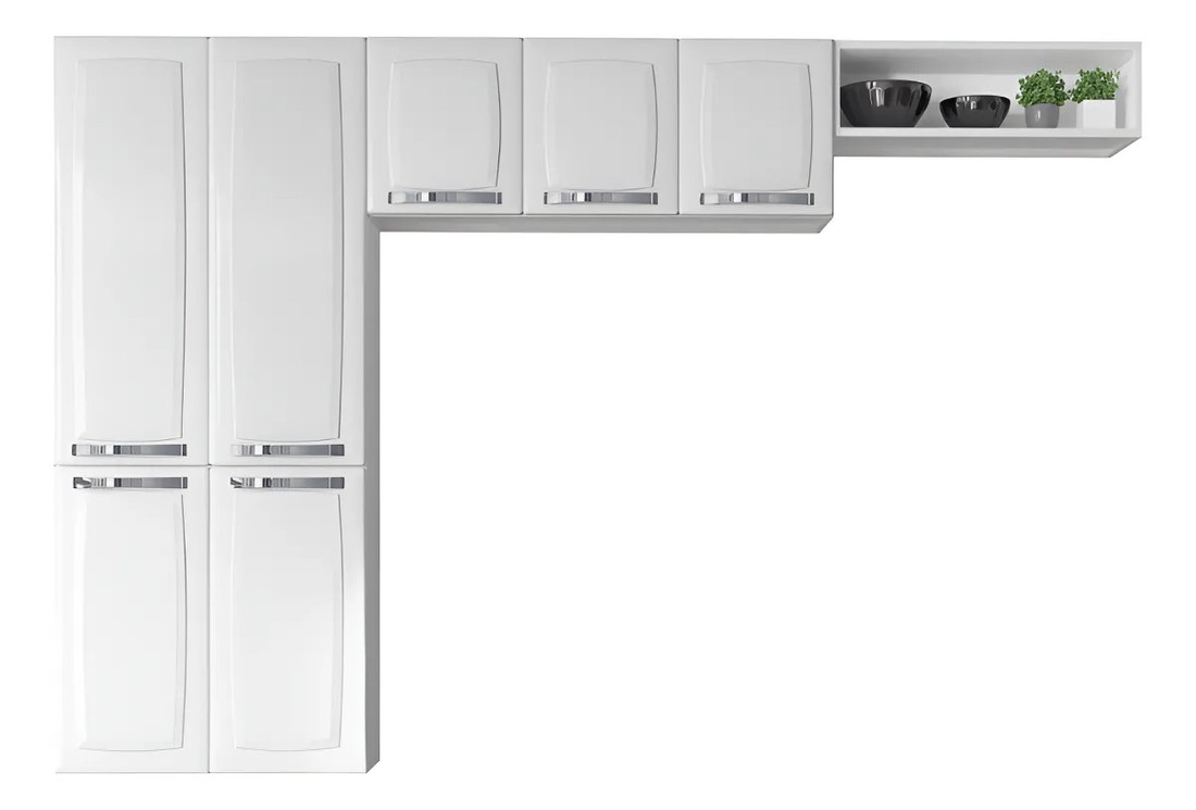 Cozinha compacta em Aço, Rose 7 Portas Branco - Itatiaia Cozinha compacta em Aço, Rose 7 Portas Branco - Itatiaia