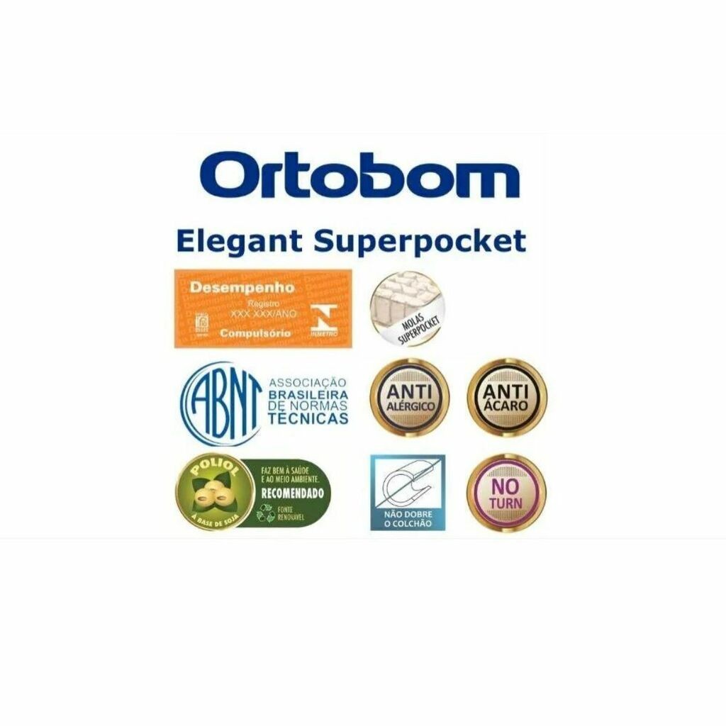 Colchão Casal Ortobom Elegant Superpocket Casal 138x188x28 Mola Superpocket  Colchão Casal Ortobom Elegant Superpocket Casal 138x188x28 Mola Superpocket