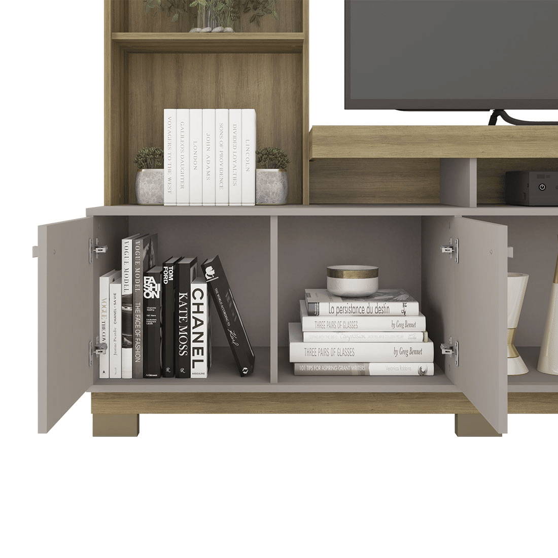 Estante Home para TV até 65 Polegadas Formosa Mel/Cacau Caemmun