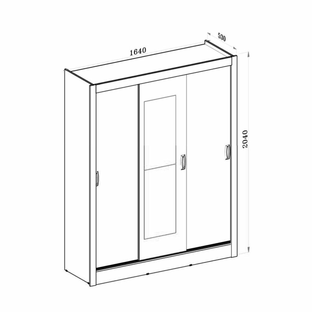 Guarda-Roupa com Espelho 3 Portas de Correr Bolívia Freijó/Off White - Moval Guarda-Roupa com Espelho 3 Portas de Correr Bolívia Freijó/Off White - Moval