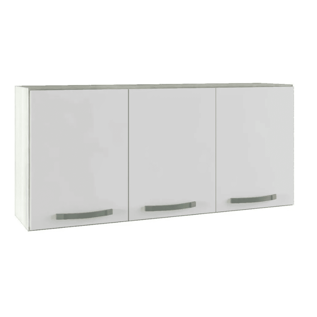 Armário Aéreo de Cozinha 3 Portas, Mila 120cm - Fiorello - Branco Armário Aéreo de Cozinha 3 Portas, Mila 120cm - Fiorello - Branco