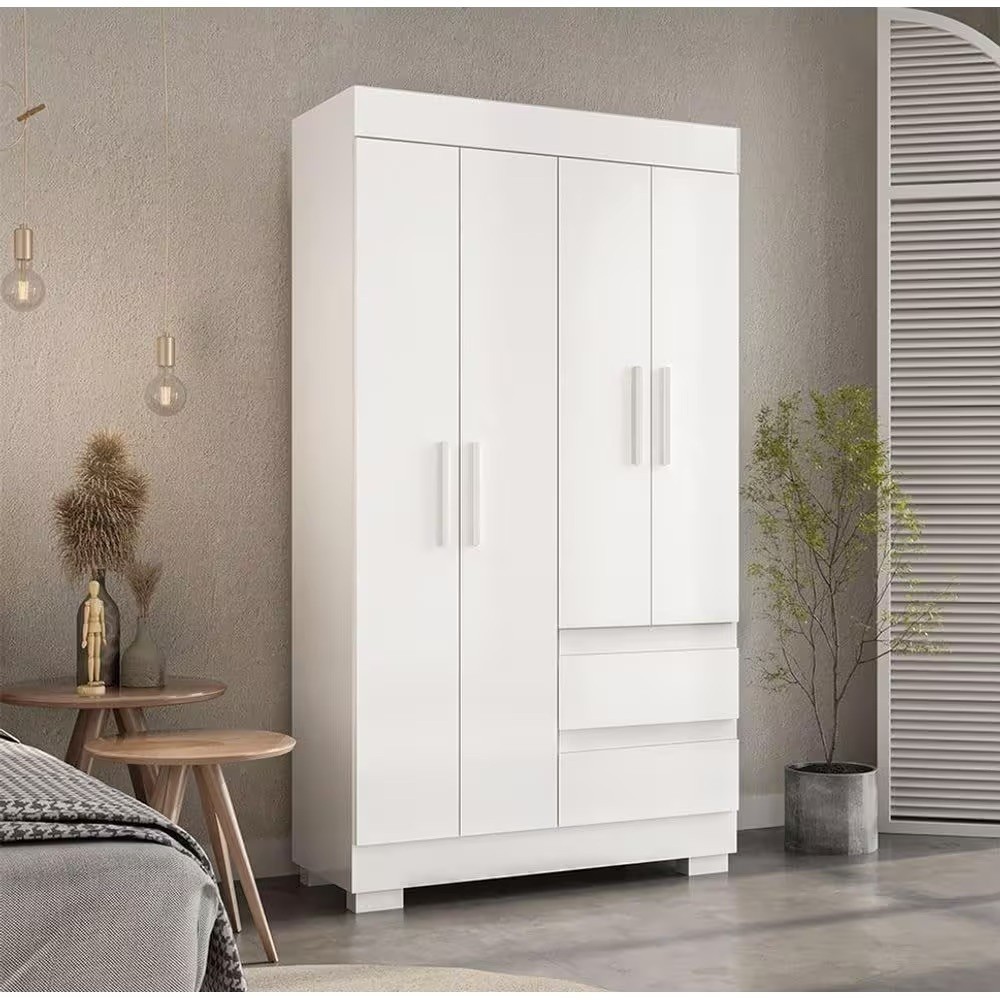 Guarda-Roupa Maya 4 Portas Branco - Acp Móveis Guarda-Roupa Maya 4 Portas Branco - Acp Móveis