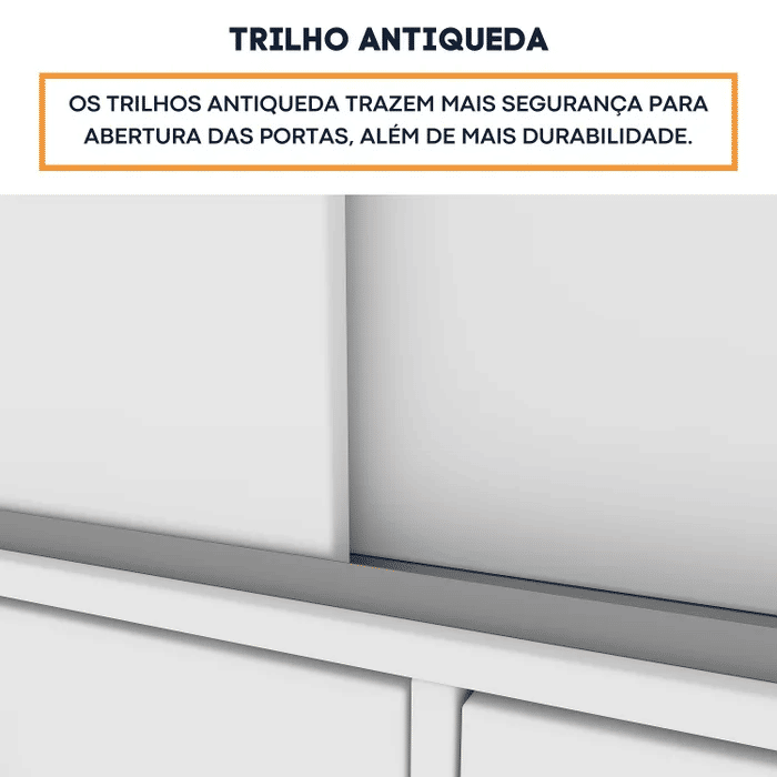 Guarda-Roupa Solteiro 2 Portas 6 Gavetas Tcil Móveis Chicago Branco Guarda-Roupa Solteiro 2 Portas 6 Gavetas Tcil Móveis Chicago Branco