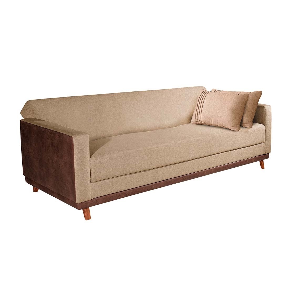 Sofá-cama Palácius 3 Lugares 205cm Bom Pastor Estofados - Linho Bege