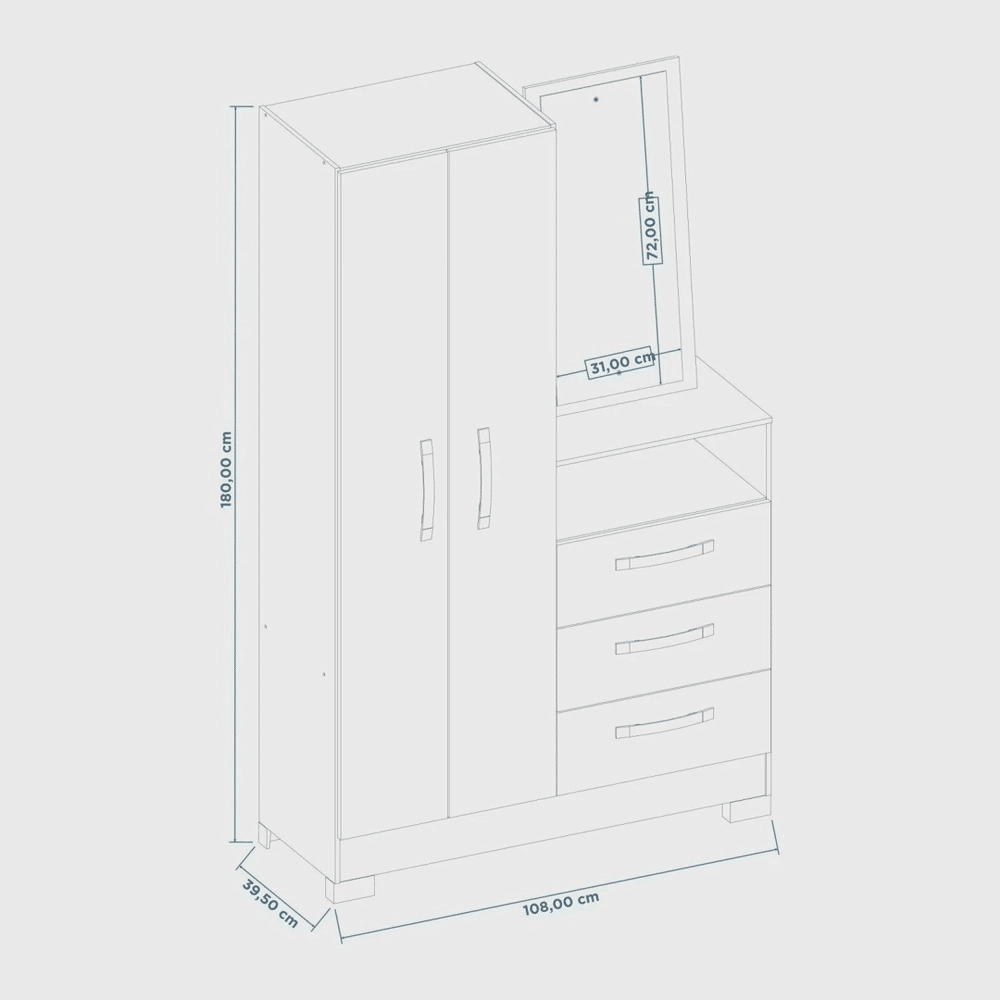 Cômoda para Quarto com Espelho 2 Portas 3 Gavetas Notável Móveis NT5165 Branco/Rosa Cômoda para Quarto com Espelho 2 Portas 3 Gavetas Notável Móveis NT5165 Branco/Rosa