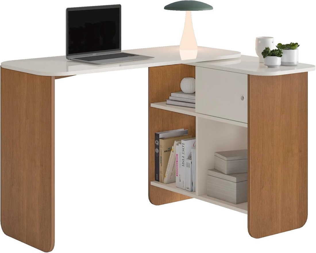 Escrivaninha Artely Nomad 1 Porta de Correr Cinamomo Off White Escrivaninha Artely Nomad 1 Porta de Correr Cinamomo Off White