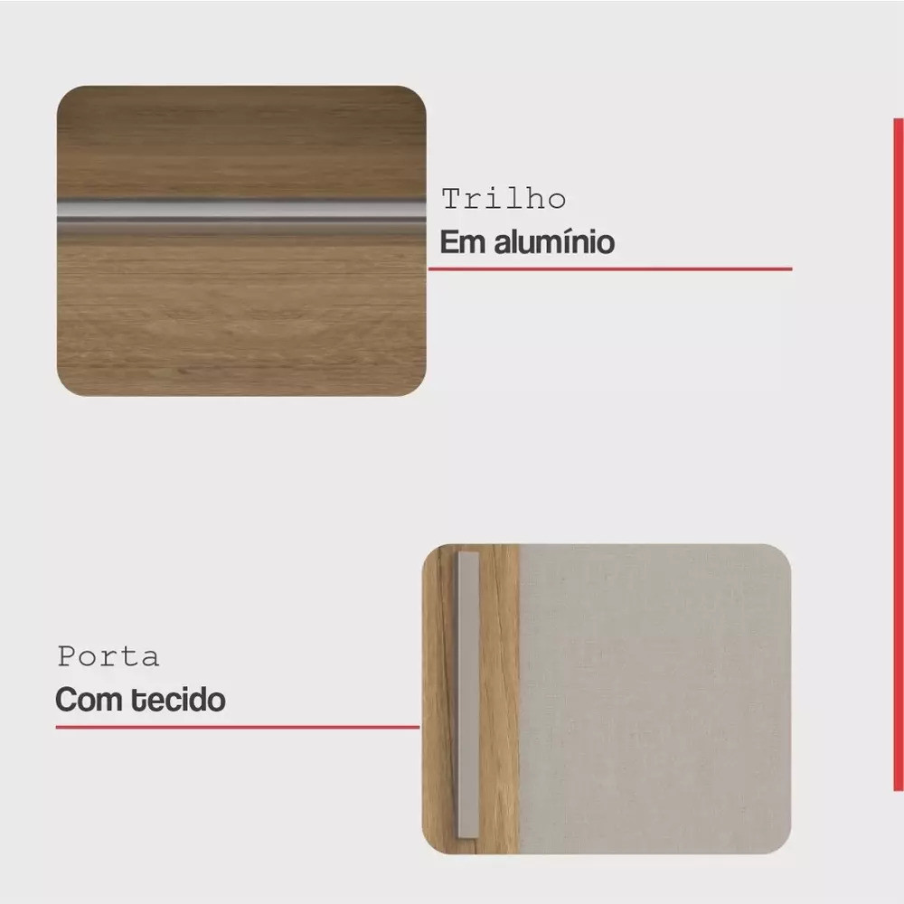 Guarda-Roupa Casal com Espelho 2 Portas de Correr Rodial Andros Nature/Off White  Guarda-Roupa Casal com Espelho 2 Portas de Correr Rodial Andros Nature/Off White