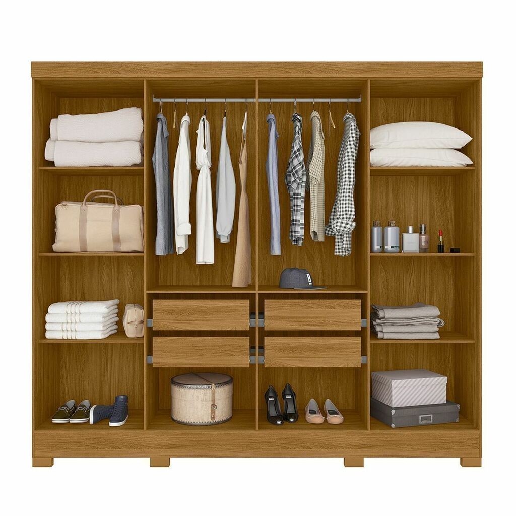 Guarda-Roupa Casal 8 Portas Moval Diplomata Freijó com off White Guarda-Roupa Casal 8 Portas Moval Diplomata Freijó com off White