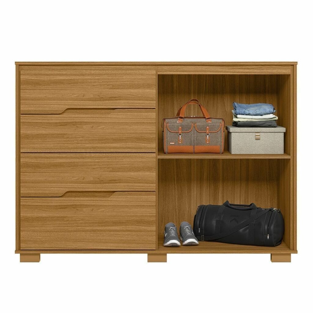 Cômoda com Sapateira Texas 4 Gavetas e 2 portas Freijo - Moval Cômoda com Sapateira Texas 4 Gavetas e 2 portas Freijo - Moval