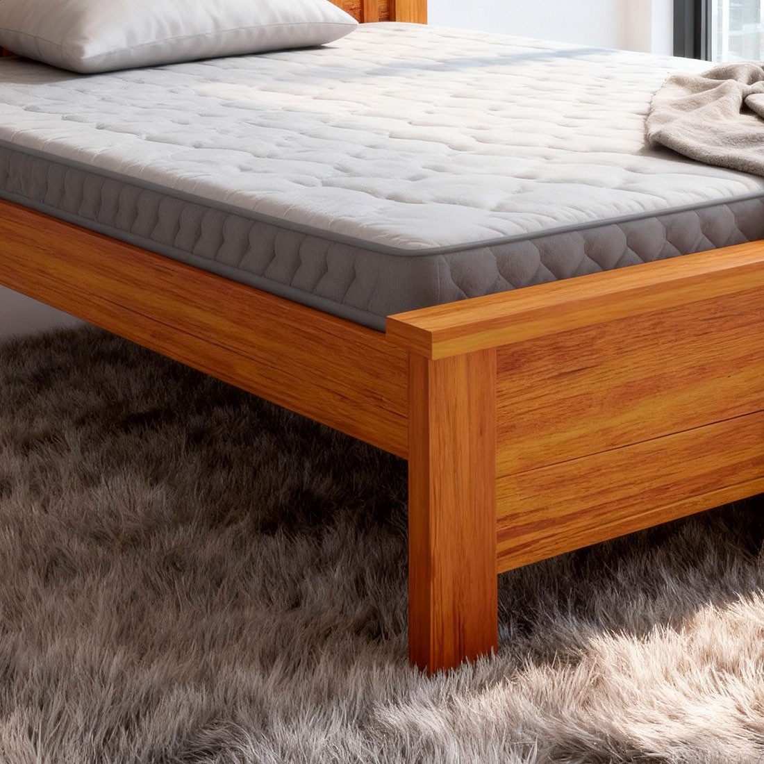 Cama Casal Versati 100% MDF Painel Ripado Bom Pastor - Naturall