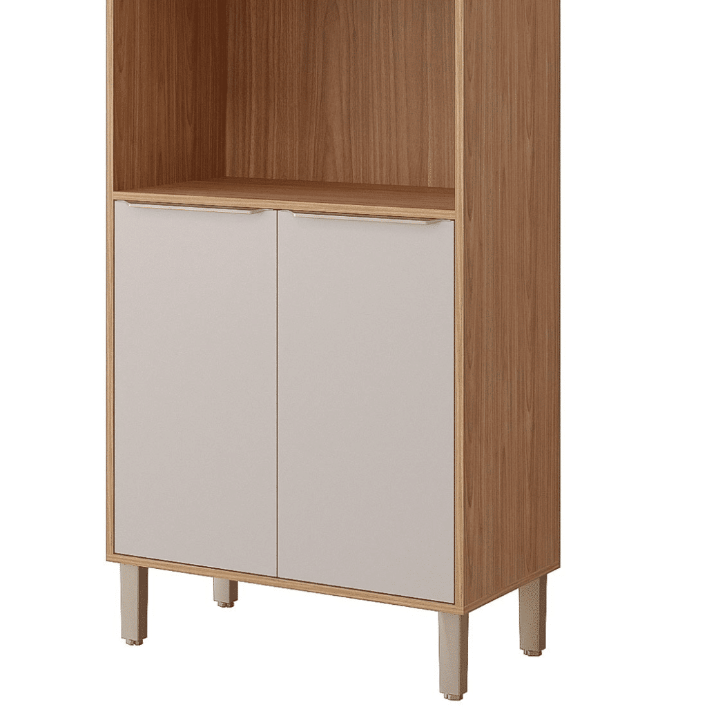 Paneleiro em MDF 4 Portas com Nicho para Forno MGM Esplendida Freijó/Off White Paneleiro em MDF 4 Portas com Nicho para Forno MGM Esplendida Freijó/Off White