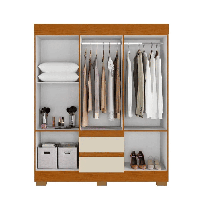 Guarda-Roupa Maya 6 Portas Cinamomo/Off White - Acp Móveis Guarda-Roupa Maya 6 Portas Cinamomo/Off White - Acp Móveis