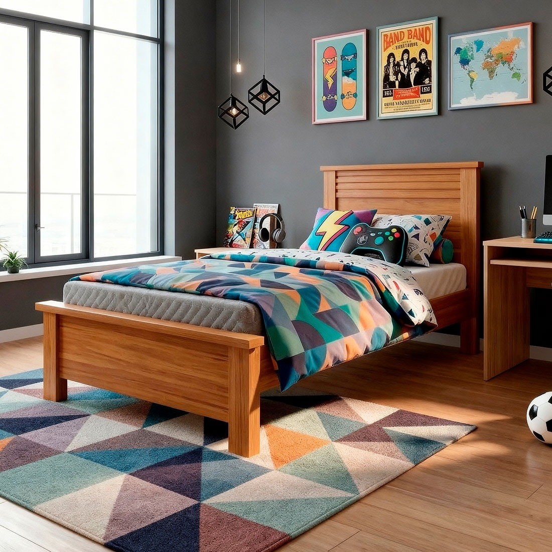 Cama Solteiro Sedan New Plus 100% MDF Painel Ripado Bom Pastor - Naturall Cama Solteiro Sedan New Plus 100% MDF Painel Ripado Bom Pastor - Naturall