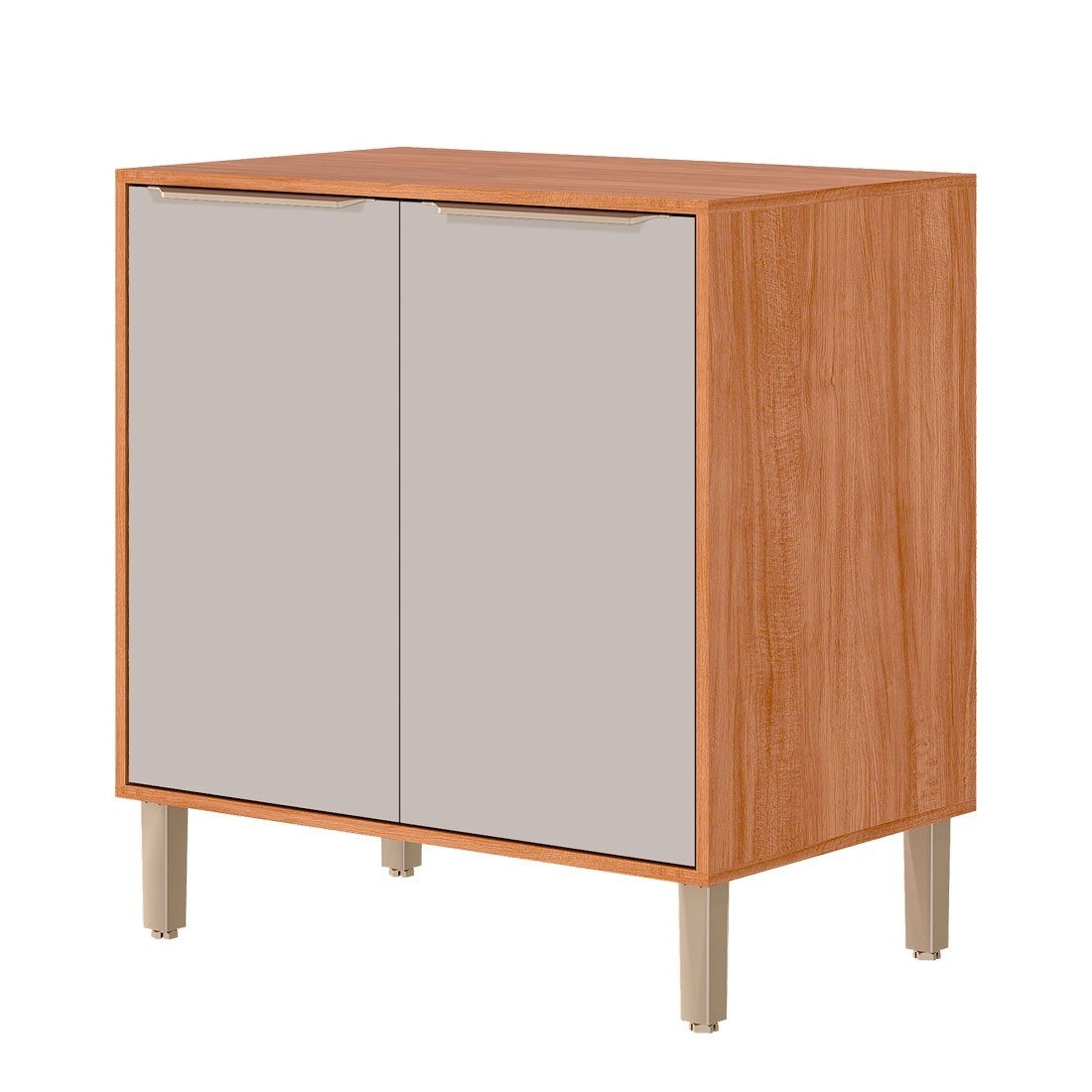 Balcão Esplendida 80 2 Portas 100% MDF MGM Móveis - Cinamomo/Of White