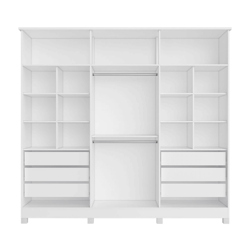 Guarda-Roupa Casal 100% MDF 6 Portas Bianchi, Bianca, Branco Guarda-Roupa Casal 100% MDF 6 Portas Bianchi, Bianca, Branco