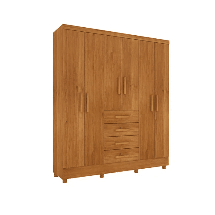 Guarda-Roupa Casal 6 Portas Tcil Móveis Arizona Cinamomo Guarda-Roupa Casal 6 Portas Tcil Móveis Arizona Cinamomo