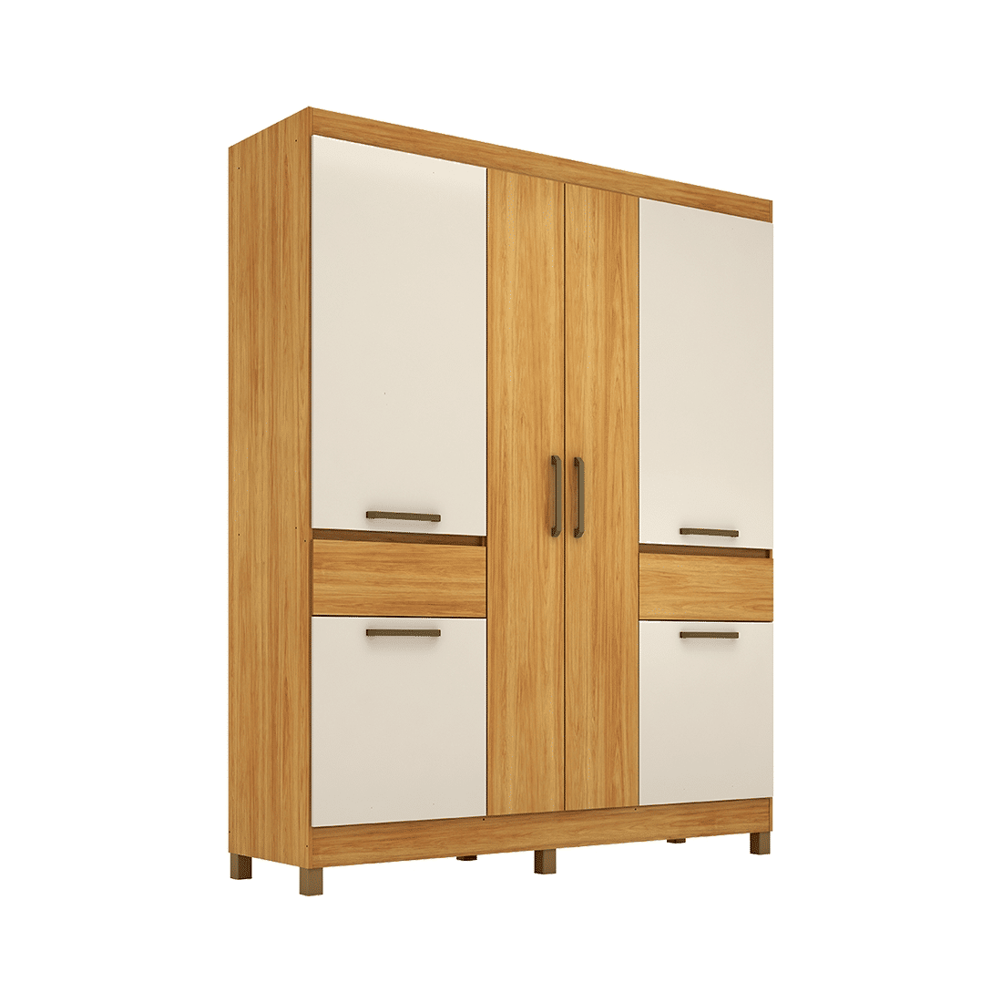 Guarda Roupa Casal 6 Portas Mauá, Cinamomo/Off White - Demóbile Guarda Roupa Casal 6 Portas Mauá, Cinamomo/Off White - Demóbile