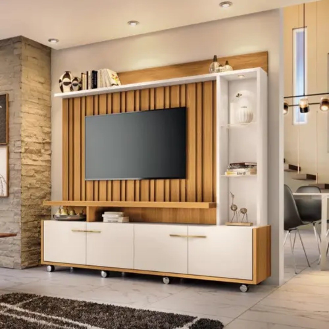Estante Home  Titan 2.0 HB 4 Portas 200cm - Cinamomo/Off White