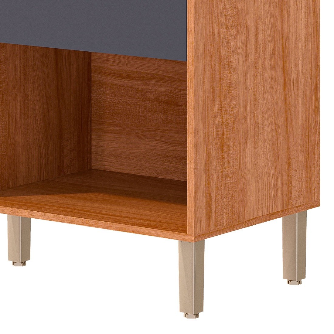Balcão Esplêndida 120 2 Portas 2 Gavetas 100% MDF MGM Móveis - Cinamomo/Titanio