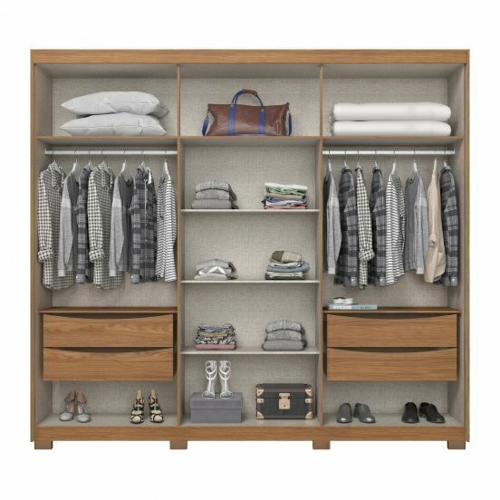 Guarda-roupa Casal Norton 6 Portas Nature/Off - Henn Guarda-roupa Casal Norton 6 Portas Nature/Off - Henn