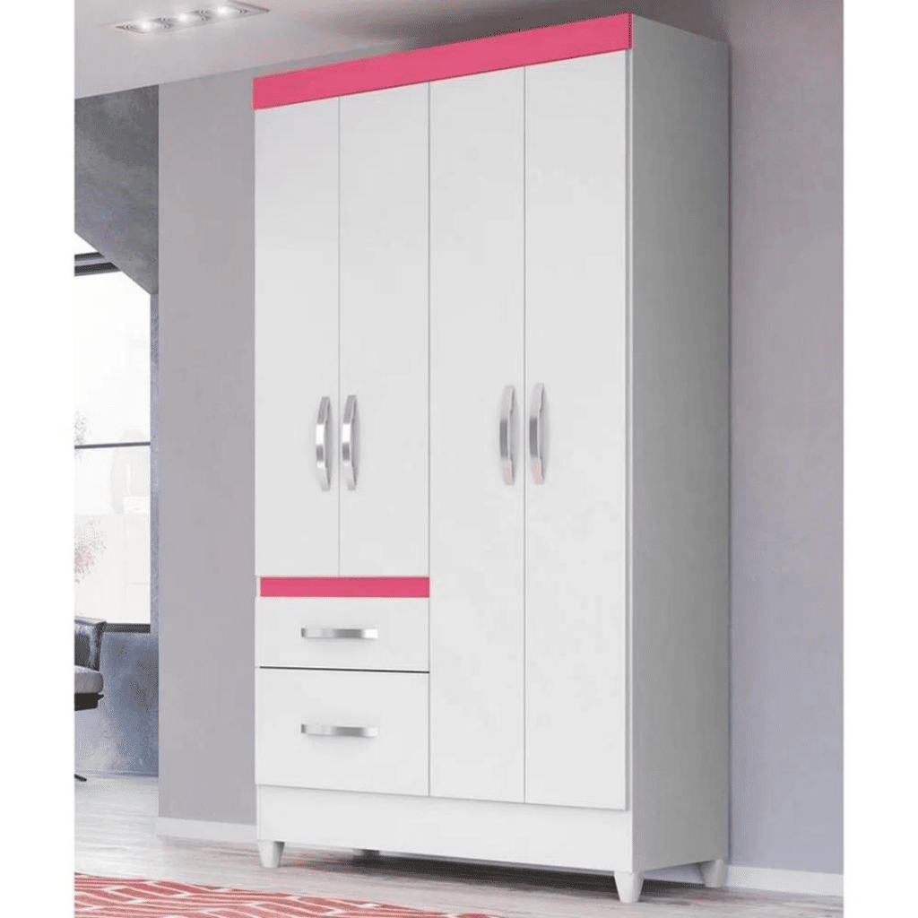 Guarda-Roupa Solteiro 4 Portas Moval Madri Branco Flex Guarda-Roupa Solteiro 4 Portas Moval Madri Branco Flex