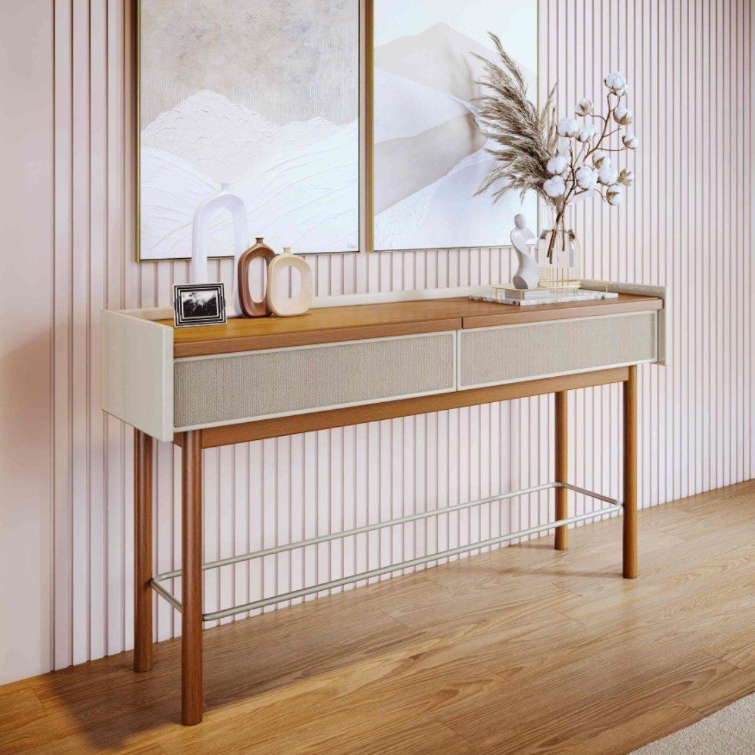 Aparador Imcal Dune 140cm Off White/Nature