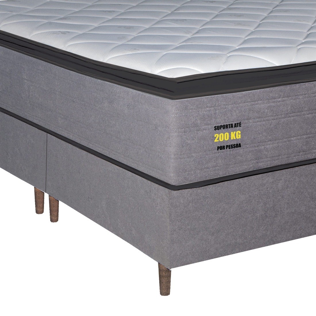 Conjunto Box Casal 158cm Valery PKT Molas Ensacadas Espuma D45 - Bom Pastor