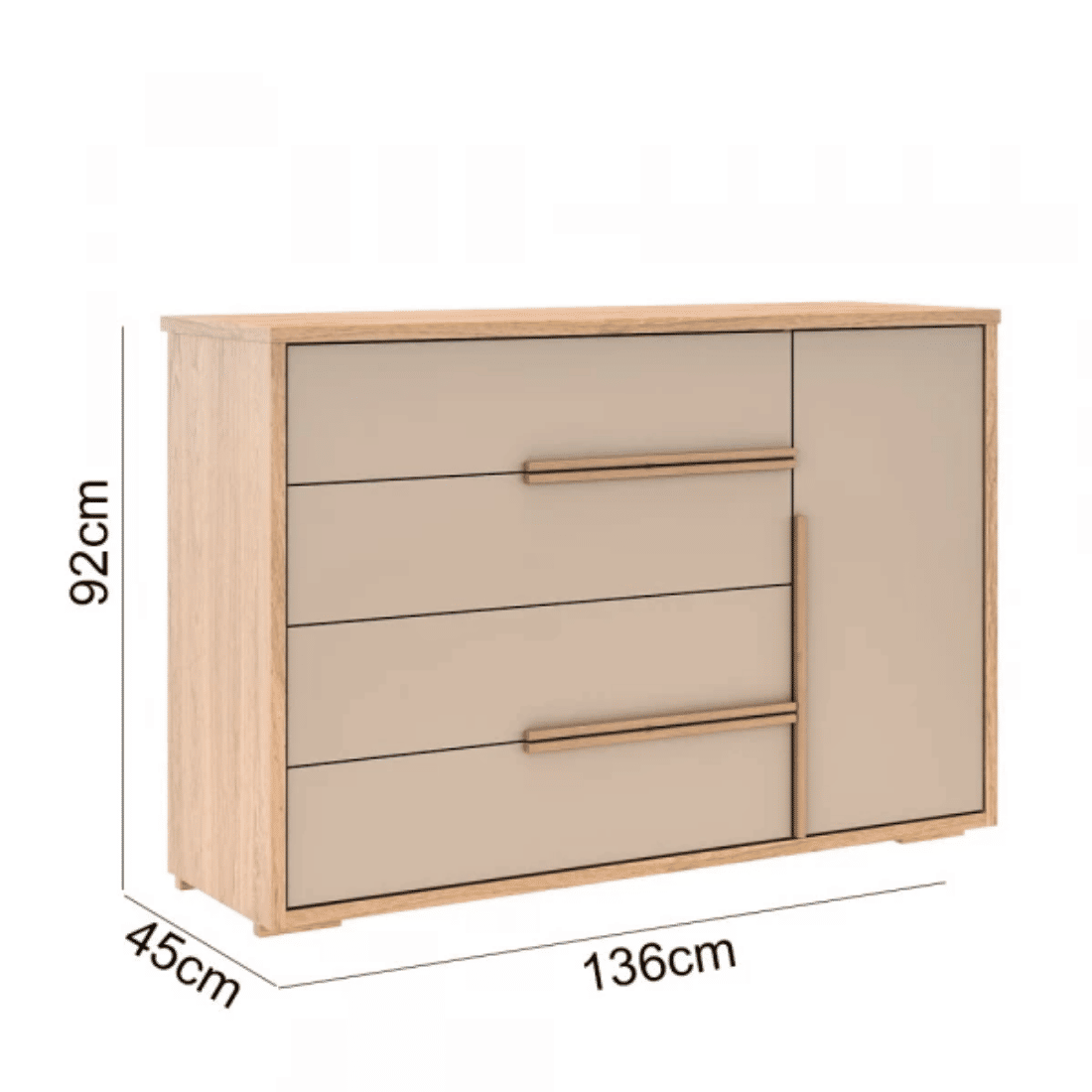 Cômoda Sapateira Concept Robel 4 Gavetas 1 Porta Hanover/Fendi 100% MDF Cômoda Sapateira Concept Robel 4 Gavetas 1 Porta Hanover/Fendi 100% MDF