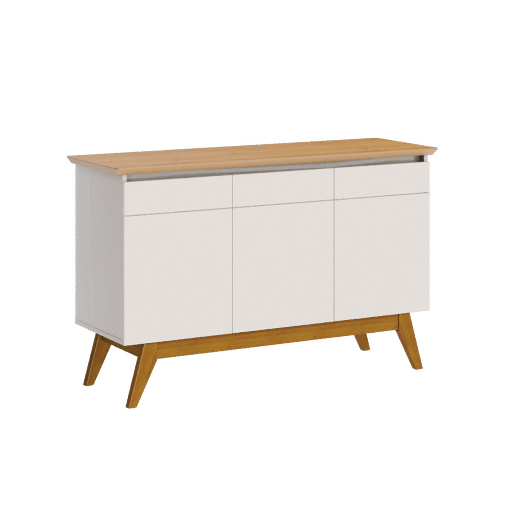 Buffet para Sala 3 Portas Imcal Classic Off White/Nature Buffet para Sala 3 Portas Imcal Classic Off White/Nature