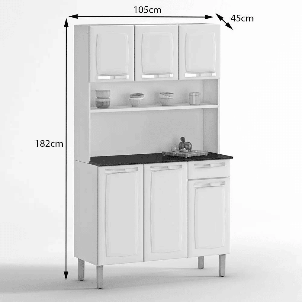 Kit Cozinha Itatiaia Rose 6 Portas 1 Gaveta Branco – Modelo I3G1-105 Kit Cozinha Itatiaia Rose 6 Portas 1 Gaveta Branco – Modelo I3G1-105