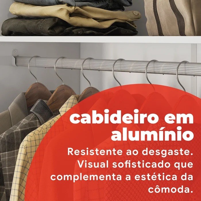 Cômoda Flora Demóbile 4 Gavetas e 1 Porta – Branco Cômoda Flora Demóbile 4 Gavetas e 1 Porta – Branco