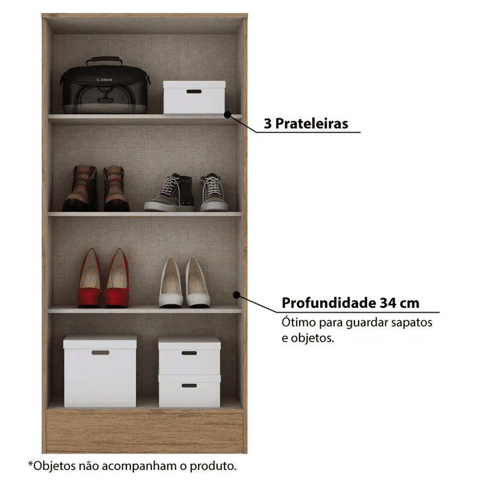 Armário Multiuso Henn Briz B14 - 2 Portas - Rústico Armário Multiuso Henn Briz B14 - 2 Portas - Rústico