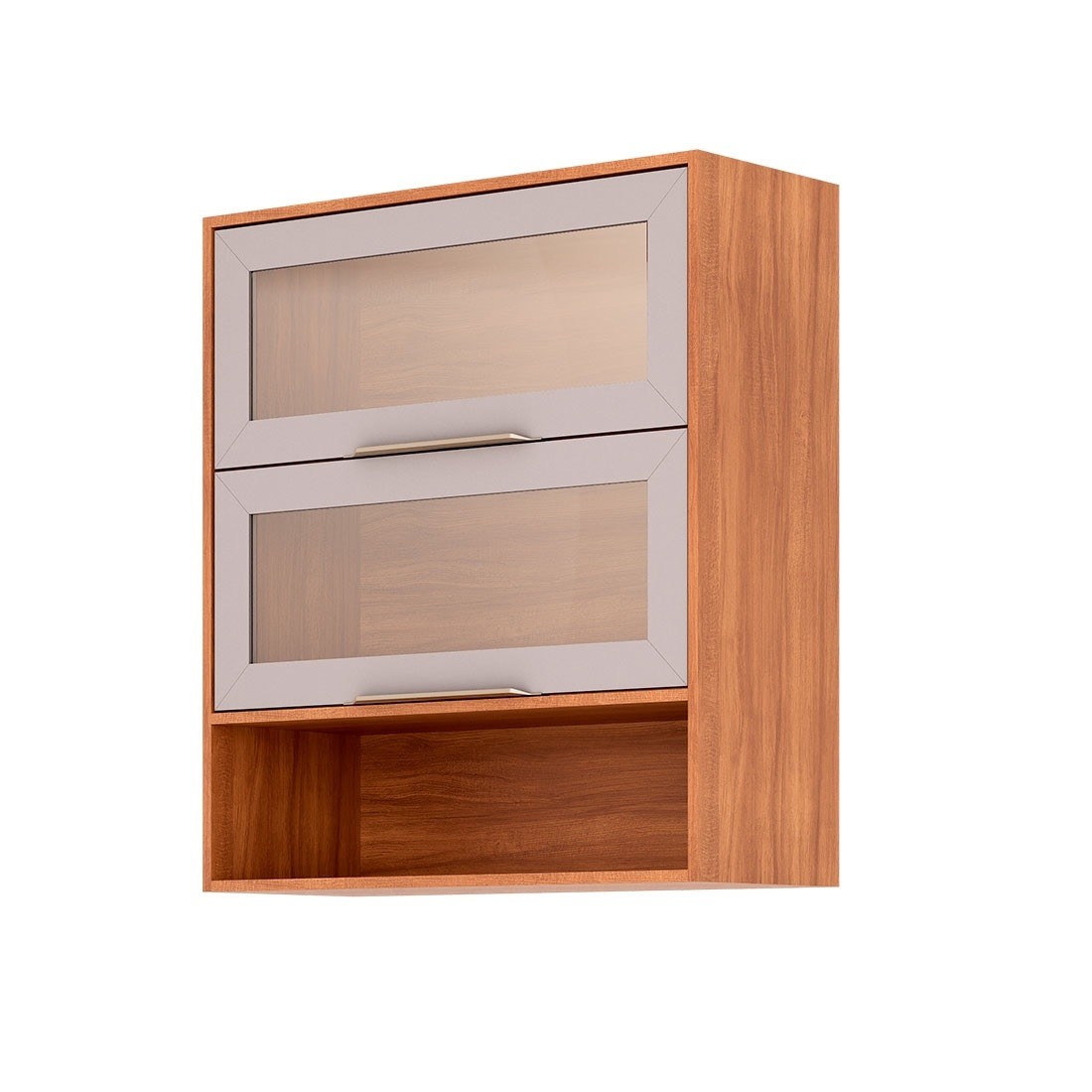 Cozinha Esplêndida Cristal 3 Módulos 100% MDF 270cm MGM Móveis - Cinamomo/Of White Cozinha Esplêndida Cristal 3 Módulos 100% MDF 270cm MGM Móveis - Cinamomo/Of White