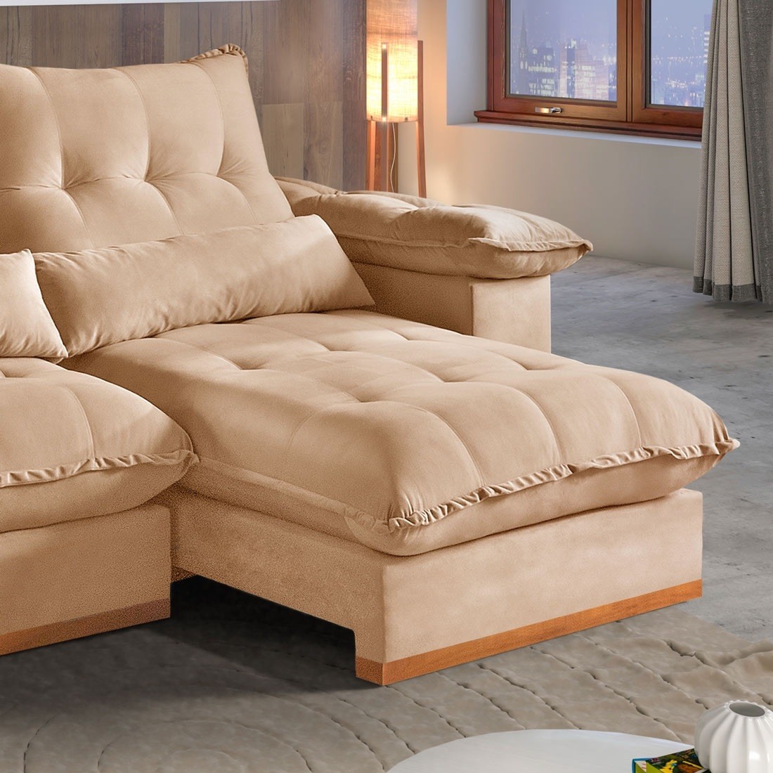 Estofado Retrátil e Reclinável com Molas Siena - Idealle, Capuccino/IN15 Estofado Retrátil e Reclinável com Molas Siena - Idealle, Capuccino/IN15