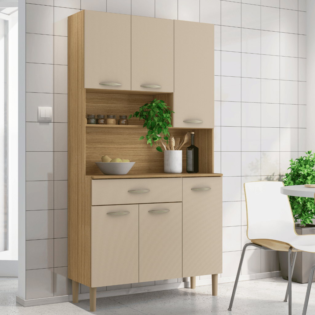 Armário de Cozinha Kit 6 Portas Kits Paraná Apolo Freijo/Vanilla Armário de Cozinha Kit 6 Portas Kits Paraná Apolo Freijo/Vanilla