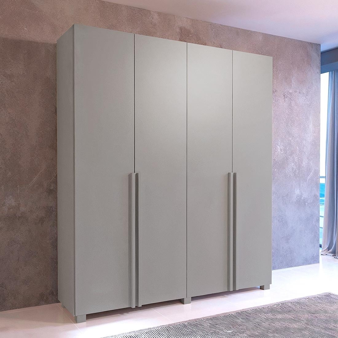 Guarda-roupa Solteiro 4 Portas 3 Gavetas Spin 183cm Bom Pastor - Bege