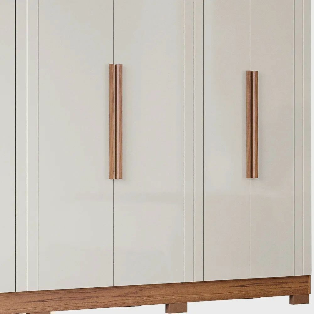 Guarda-Roupa Casal 100% MDF 6 Portas Panan Móveis Cecilia Cinamomo/Off White Guarda-Roupa Casal 100% MDF 6 Portas Panan Móveis Cecilia Cinamomo/Off White