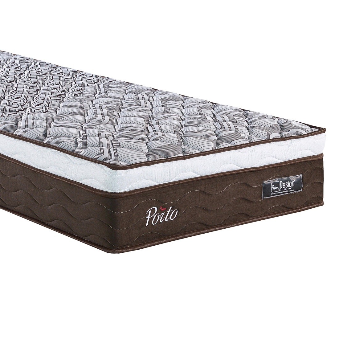 Colchão Porto Solteiro 88cm com Molas Ensacadas - Design Colchões Colchão Porto Solteiro 88cm com Molas Ensacadas - Design Colchões