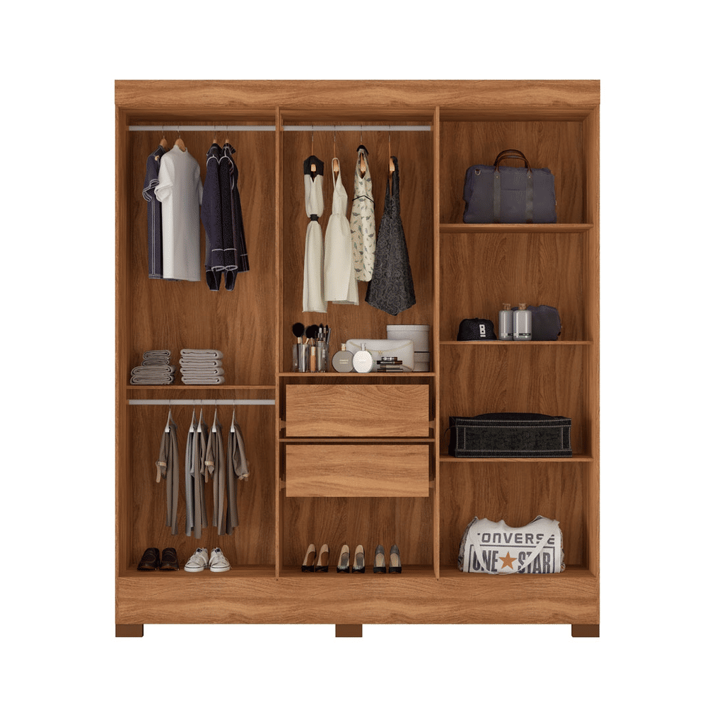 Guarda-Roupa Casal 6 Portas Demóbile Verso Amendoa com Off White Guarda-Roupa Casal 6 Portas Demóbile Verso Amendoa com Off White