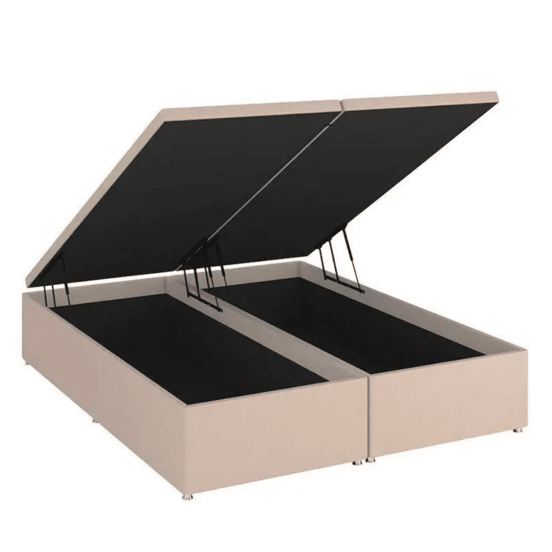 Base Box Baú Queen Ortolike Sued Bege 158x198x40cm