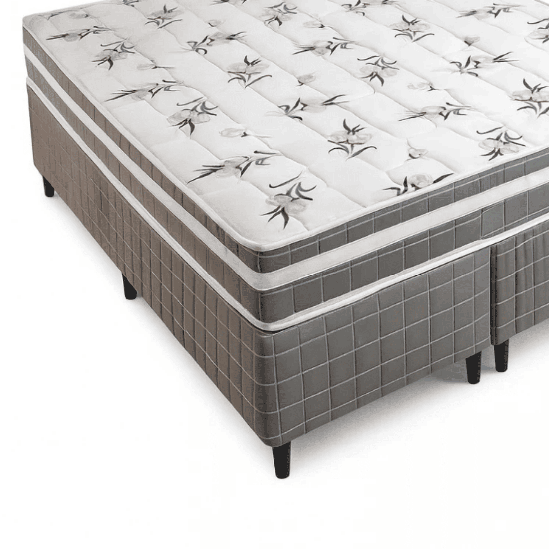 Conjunto Box Viena Queen Base + Colchão Molas Ensacadas 198x158x52 Conjunto Box Viena Queen Base + Colchão Molas Ensacadas 198x158x52