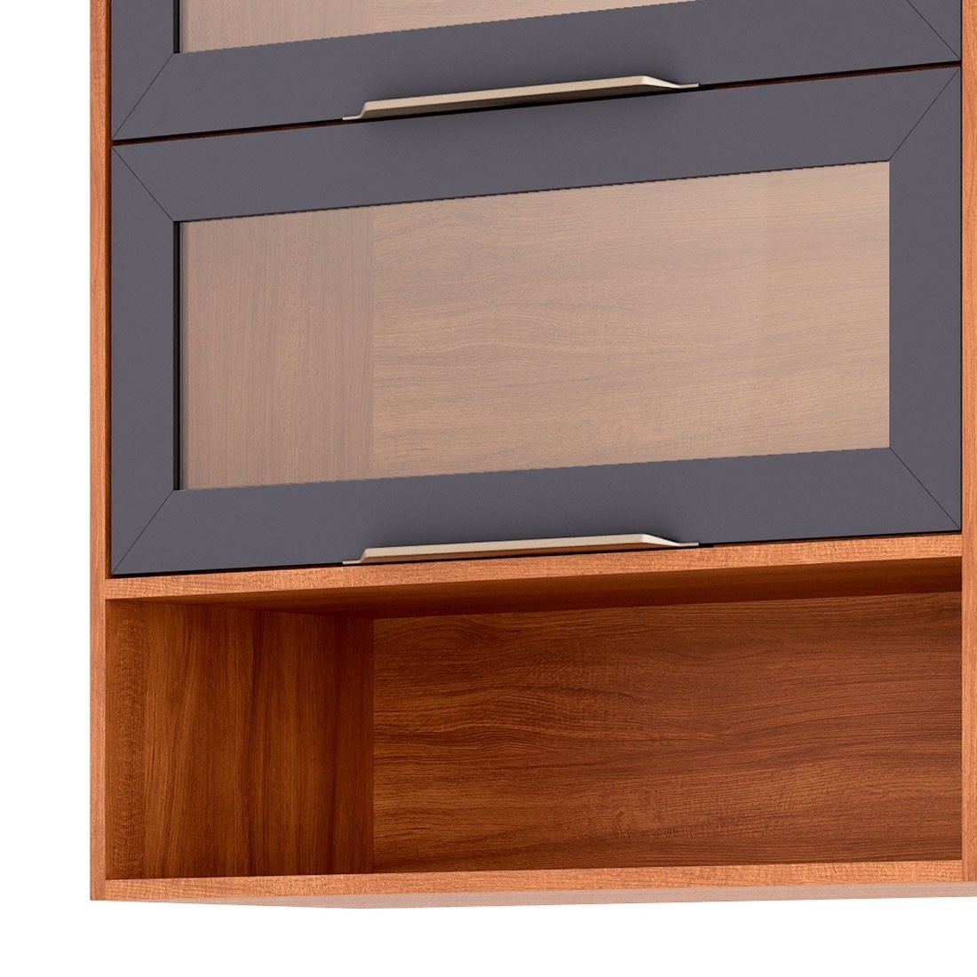 Armário Aéreo Esplendida Cristal 80 2 Portas 100% MDF MGM Móveis - Cina/Tit