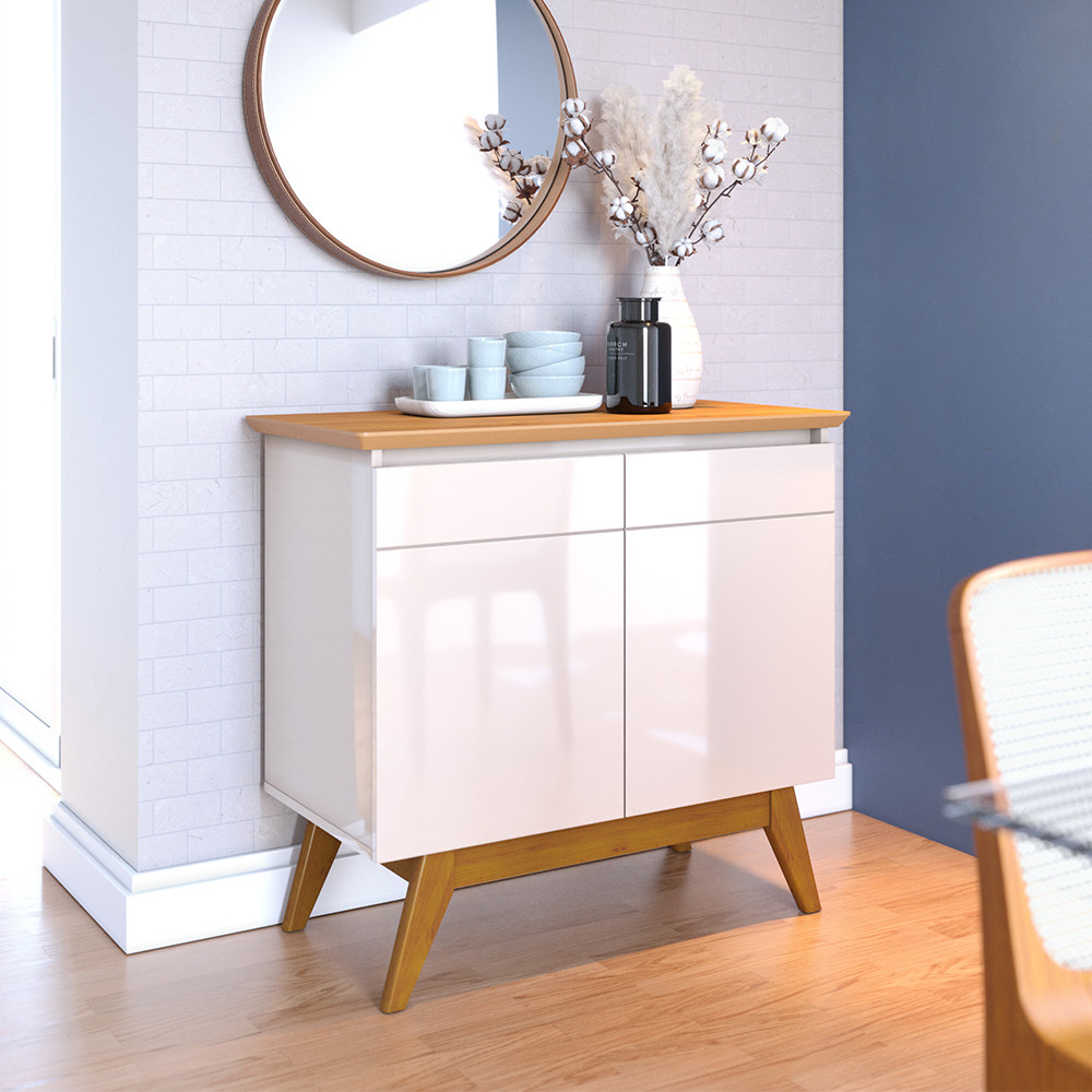 Buffet para Sala 2 Portas Imcal Classic Off White/Nature Buffet para Sala 2 Portas Imcal Classic Off White/Nature