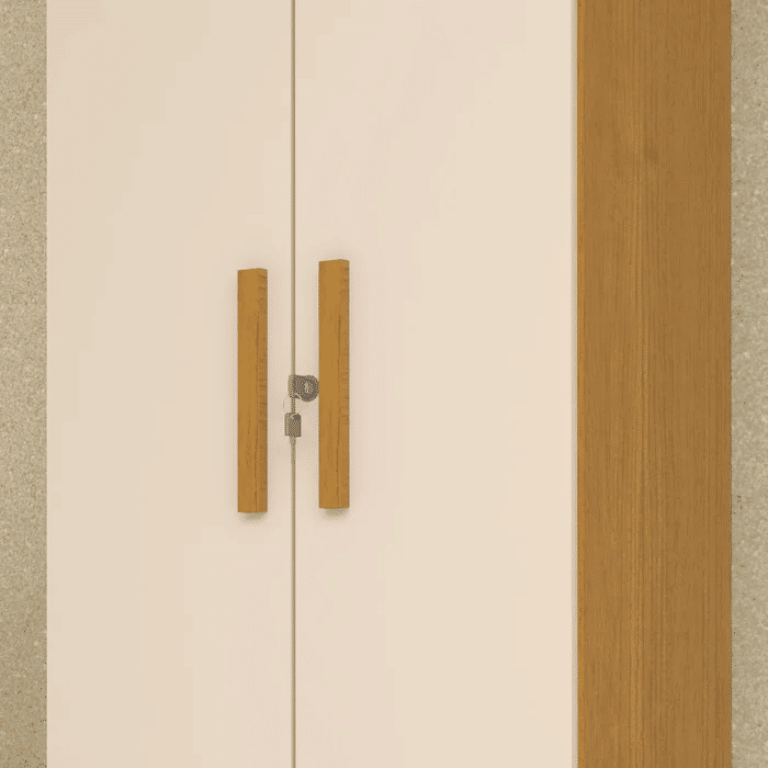 Armário Multiuso 2 Portas 100% MDF com Chave e Pés Iris Cinamomo/Off White - ACP Móveis Armário Multiuso 2 Portas 100% MDF com Chave e Pés Iris Cinamomo/Off White - ACP Móveis