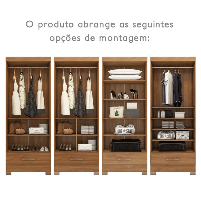 Guarda-Roupa Solteiro 2 Portas Rodial Smart Plus Cinamomo Guarda-Roupa Solteiro 2 Portas Rodial Smart Plus Cinamomo