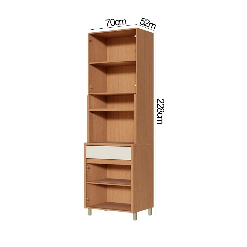 Paneleiro Nesher Condessa 4 Portas 1 Gaveta 70cm - Carvalho/Greige