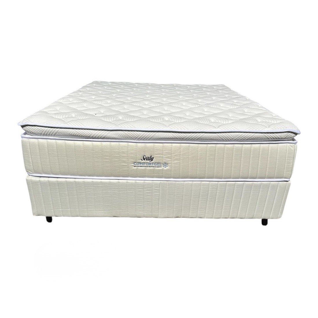 Conjunto Box Queen Sealy ComFort Gel Molas Ensacadas Plumatex 158x198cm
